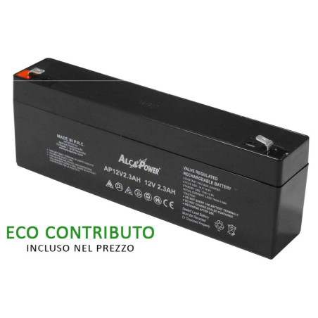 Ricaricabile Ermetica 12 V  2,3 Ah - Size (mm) 178x34x60(h)  Mod. AP12V2,3AH