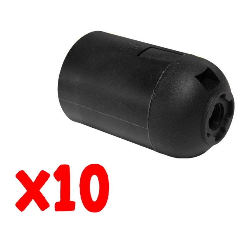 Blister 10 pz di Portalampada nero E27 - Mod. AP2008