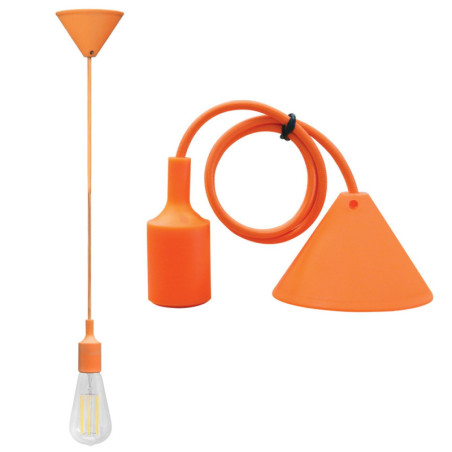 Pendente Soffitto con cavo e portalampada E27 - Arancio - Mod. AP6004A