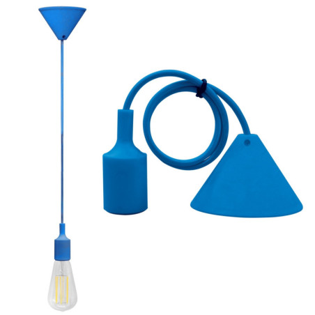 Pendente Soffitto con cavo e portalampada E27 - Blu - Mod. AP6006B