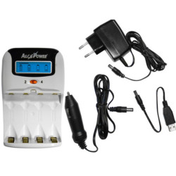 Caricatore per Ni-MH con Alimenatatore, Accendisigari, USB - Mod. EnerReady-Charger