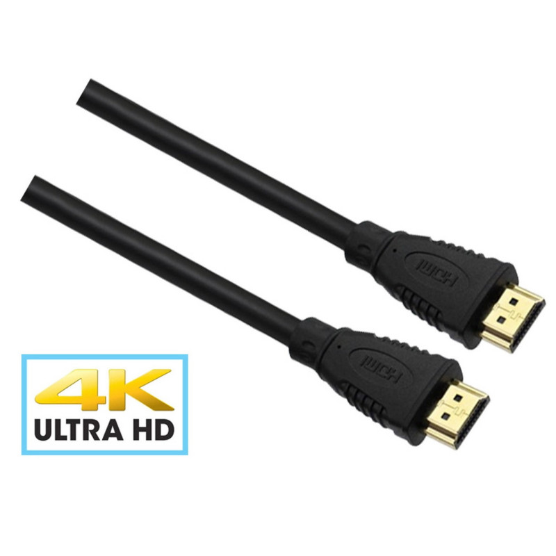 Cavo Nero HDMI 2.0a - 4K-2K Spinotti 19+1 pin Oro, 3m - Mod. HS3