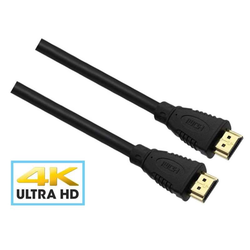 Cavo Nero HDMI 2.0a - 4K-2K Spinotti 19+1 pin Oro, 5m - Mod. HS5